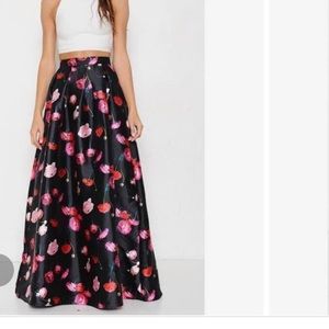 Long floral evening skirt